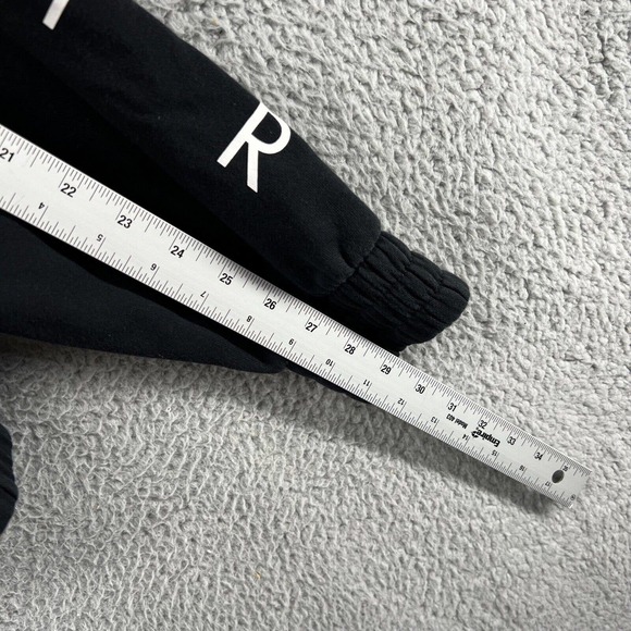 Nike Sweatshirt Women's Extra large Black White Full Zip Air Cropped Spellout - Picture 5 of 9